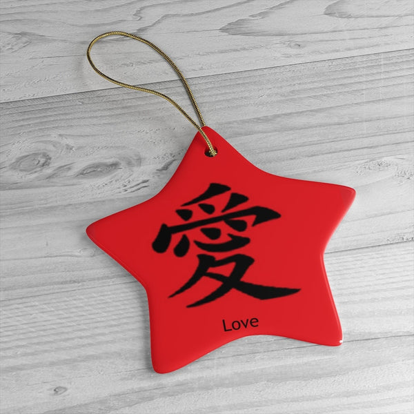 Love Symbol Chinese Ceramic Ornament, Chinese New Year gift, good fortune, love, double happiness, luck, longevity, Valentine gifts