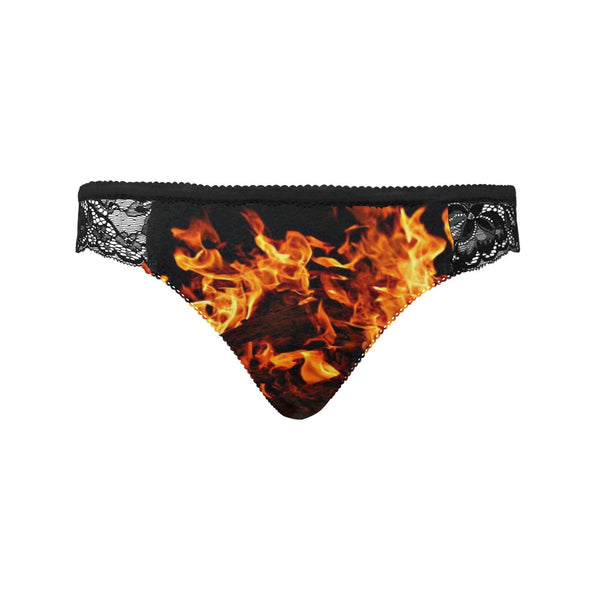 On Fire Flames Lace Lingerie Underwear,Gift for Her/Wife/Girlfriend/Aunt/Birthday/Thanksgiving/Graduation/Christmas/Valentine/Halloween