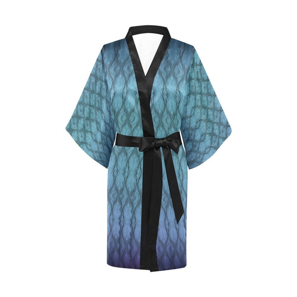 2 Tone Turquoise Short/Long Sleeve Kimono bathrobe,sleepwear,halloween,partywear,Gift For Her/Gf/Aunt/Mom/Birthday/Valentine/Graduation