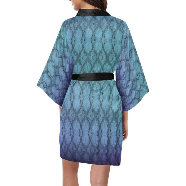 2 Tone Turquoise Short/Long Sleeve Kimono bathrobe,sleepwear,halloween,partywear,Gift For Her/Gf/Aunt/Mom/Birthday/Valentine/Graduation