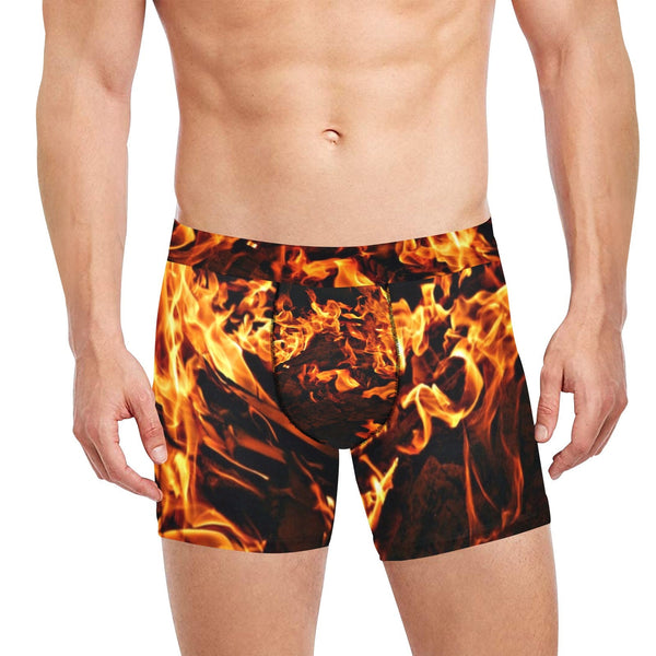Fire Flames Men&#39;s Boxer Briefs,XS-5XL,Gift for Him/Christmas/Birthday/Engagement/Anniversary/Funny Gifts/Halloween/Thanksgiving/Graduation