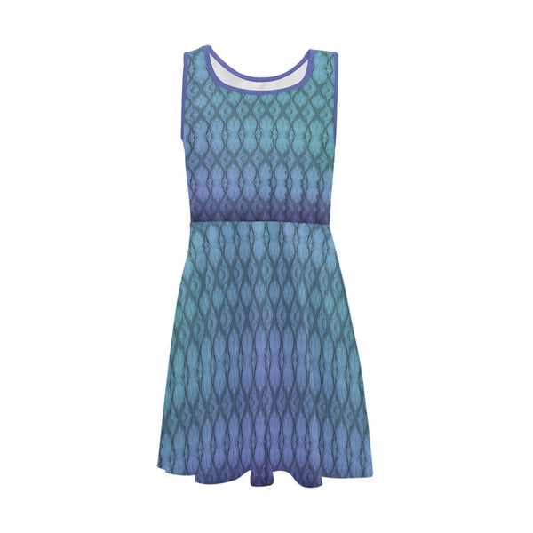 2tone Turquoise Youth Girls Sun Dress,Gift For Her/Mom/Anniversary/Wife/Gf/Aunt/Birthday,Valentine/Thanksgiving/Halloween/Graduation/Back2ch