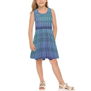 2tone Turquoise Youth Girls Sun Dress,Gift For Her/Mom/Anniversary/Wife/Gf/Aunt/Birthday,Valentine/Thanksgiving/Halloween/Graduation/Back2ch