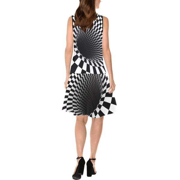 Checker Vortex Spliced Shift Dress,Casual/Formal,Gift For Her/Mom/Anniversary/Wife/GirlfrAunt/Mom,Birthday,Valentine/Thanksgiving/Halloween