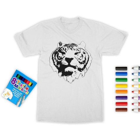 2022 Year of Tiger Head Coloring T-Shirt,Kid/Adult,Gift for Christmas/Birthday/Anniversary/Back To School/Teacher/Thanksgiving/Creative Kids