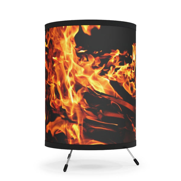 Fire Flames Printed Tripod Lamp,Contemporary/Modern/Trendy Indoor Light/Romantic light,Gift for Housewarming/Birthday/Christmas/Anniversary