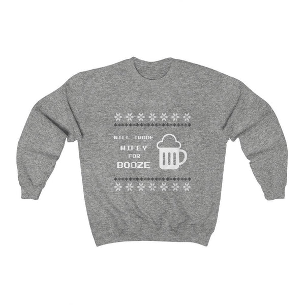 Wife jokes Ugly Sweater Unisex Crewneck Sweatshirt, Gift for Mom/Christmas/Thanksgiving/Birthday/Anniversary/Housewarming/Halloween/Grads
