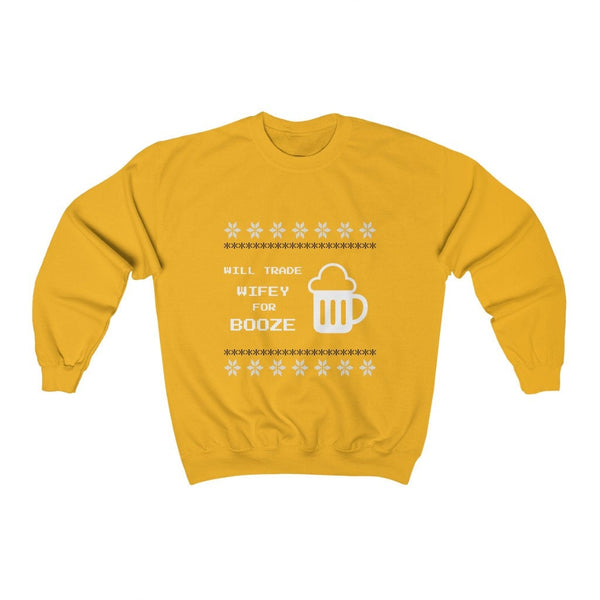 Wife jokes Ugly Sweater Unisex Crewneck Sweatshirt, Gift for Mom/Christmas/Thanksgiving/Birthday/Anniversary/Housewarming/Halloween/Grads