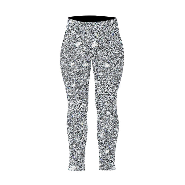XXS-5XL Silver Sparkly High waisted Leggings,casual,gym/yoga/lounge/chillout/party wear,Christmas/Thanksgiving/Birthday/New Year/Ladies Gift