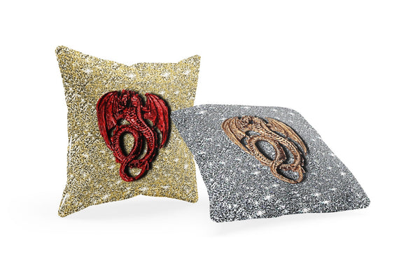 3D Silver Lucky Dragon Cushion Cover, Gift for Birthday/New Year/Housewarming/Graduation/Valentine/Wedding/Couple/Halloween,Dragon Lovers