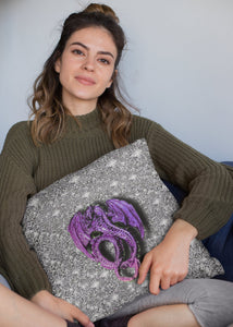 3D Silver Lucky Dragon Cushion Cover, Gift for Birthday/New Year/Housewarming/Graduation/Valentine/Wedding/Couple/Halloween,Dragon Lovers