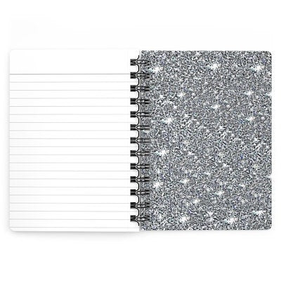 2022 Silver Sparkle Spiral Bound Journal with ruled lines,Gift for New Year/graduation/birthday/back2school/diary/Easter/Journal/notebook