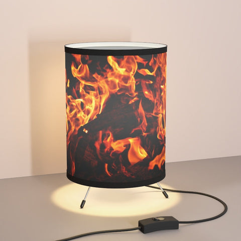 Fire Flames Printed Tripod Lamp,Contemporary/Modern/Trendy Indoor Light/Romantic light,Gift for Housewarming/Birthday/Christmas/Anniversary