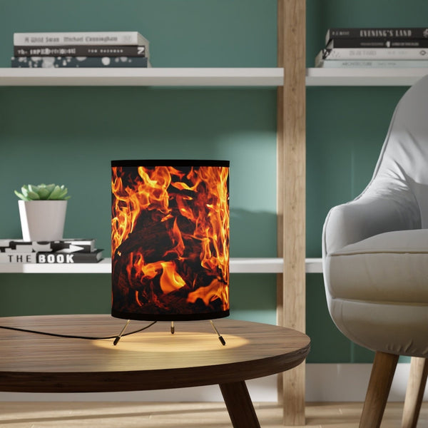 Fire Flames Printed Tripod Lamp,Contemporary/Modern/Trendy Indoor Light/Romantic light,Gift for Housewarming/Birthday/Christmas/Anniversary