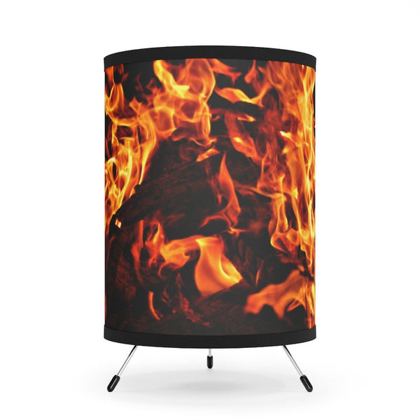 Fire Flames Printed Tripod Lamp,Contemporary/Modern/Trendy Indoor Light/Romantic light,Gift for Housewarming/Birthday/Christmas/Anniversary