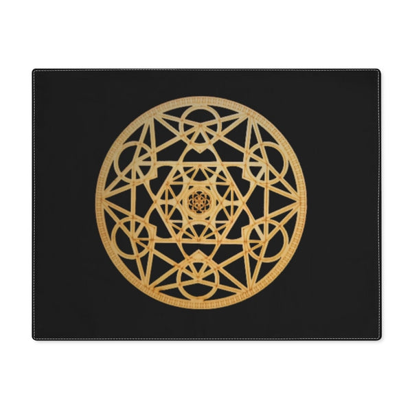 Gold-black metatron cube Placemat,sacred geometry crystal grid mat,Gift for housewarming/Birthday/Mother&#39;s day/easter/graduation/anniversary