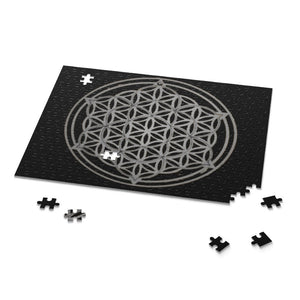 Silver-black Flower of Life Puzzle,sacred geometry shape,Gift for housewarming/Birthday/Mother day/easter/graduation/anniversary/retirement