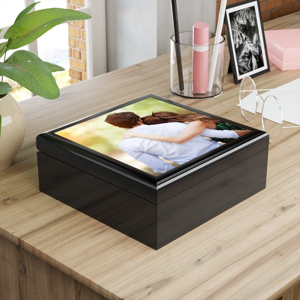 Personalized Pic/Msg Rubber Wood Jewelry Box,Valentines Gift for Wife/Girlfriend/Her/Him/Anniversary/Birthday/Promotion/Retirement/Graduates