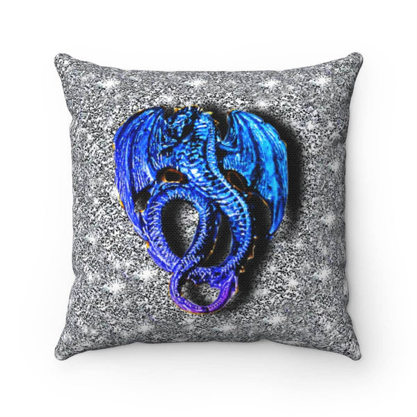 3D Silver Lucky Dragon Cushion Cover, Gift for Birthday/New Year/Housewarming/Graduation/Valentine/Wedding/Couple/Halloween,Dragon Lovers