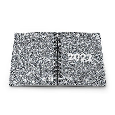 2022 Silver Sparkle Spiral Bound Journal with ruled lines,Gift for New Year/graduation/birthday/back2school/diary/Easter/Journal/notebook