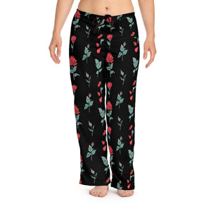 Black Red Roses Unisex Pajama Lounge Yoga Sleep Pants,Gift for Valentines/Anniversary/Christmas/Birthday/Graduation/Housewarming/Wedding/