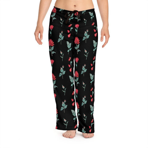 Black Red Roses Unisex Pajama Lounge Yoga Sleep Pants,Gift for Valentines/Anniversary/Christmas/Birthday/Graduation/Housewarming/Wedding/