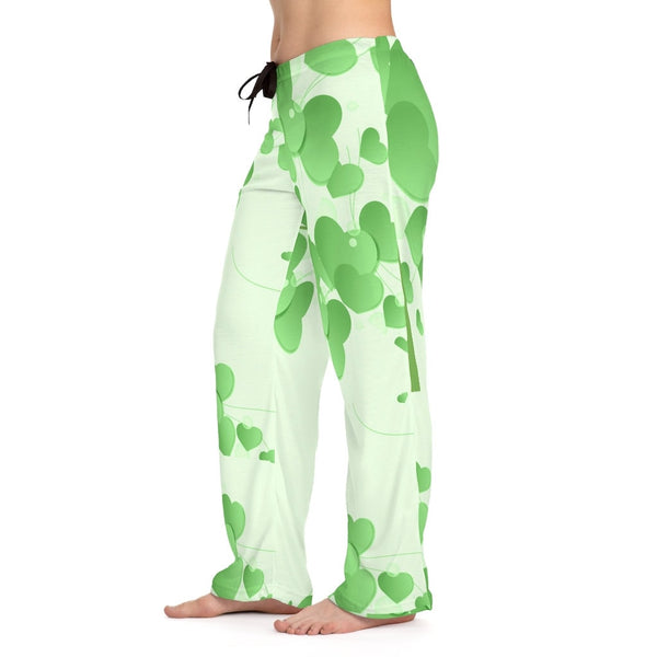 Mint Green Hearts Unisex Pajama Lounge Yoga Sleep Pants,Gift for Valentines/Anniversary/Christmas/Birthday/Graduation/Housewarming/Wedding/