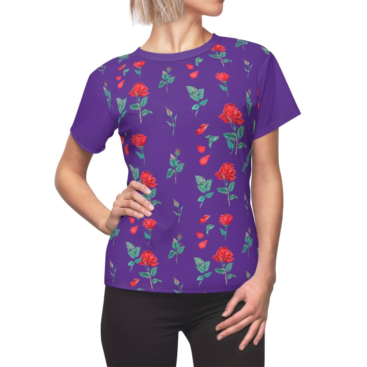 Purple Red Roses Unisex t-shirts,Gift for Valentines Day/Chinese New Year,birthday/christmas/Anniversary/Mothers/Friends/2022 gifts