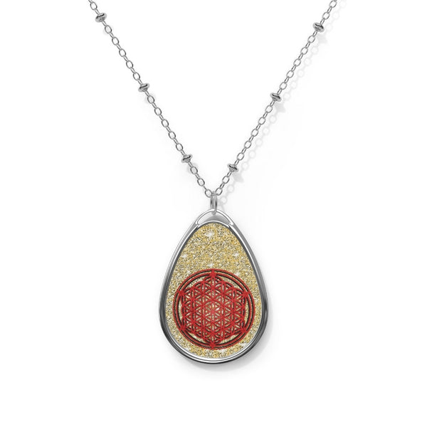Flower of Life Teardrop Silver Pendant/Necklace,Personalized Gift for Valentines/Birthday/Anniversary/Mother/Aunt/Gran/Sister/Wife/Graduate