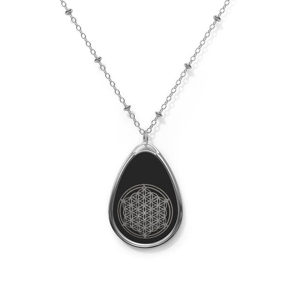 Flower of Life Teardrop Silver Pendant/Necklace,Personalized Gift for Valentines/Birthday/Anniversary/Mother/Aunt/Gran/Sister/Wife/Graduate