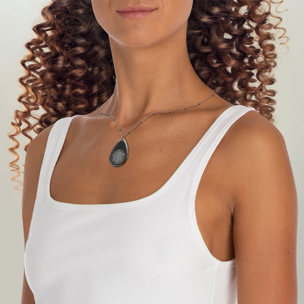 Flower of Life Teardrop Silver Pendant/Necklace,Personalized Gift for Valentines/Birthday/Anniversary/Mother/Aunt/Gran/Sister/Wife/Graduate