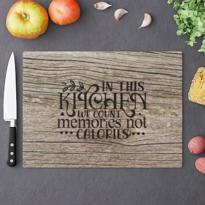 Memories Driftwood look Glass Cutting/Cheese Board,Kitchen quote,Gift for Valentine/Housewarming/Birthday/Anniversary/Graduation/Mothers Day