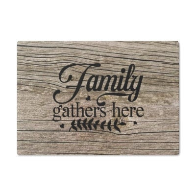 Family Driftwood look Glass Cutting/Cheese Board,Kitchen quote,Gift for Valentine/Housewarming/Birthday/Anniversary/Graduation/Mothers Day
