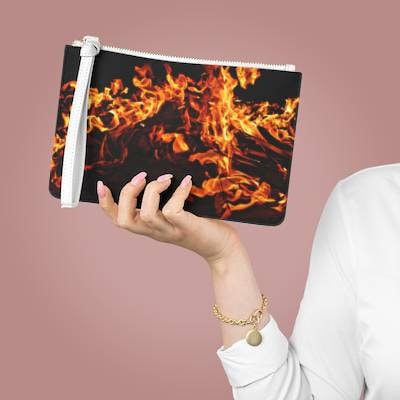 FireFlame Max faux leather Clutch Bag,makeup pouch/handbag/wallet/phone/keys holder gift for Him/Her,Valentines/mothers/birthday/anniversary