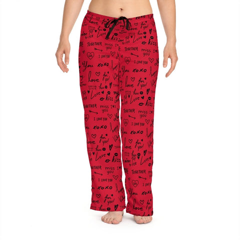 Red Love Notes Unisex Pajama Lounge Yoga Sleep Pants,Gift for Valentines/Anniversary/Christmas/Birthday/Graduation/Housewarming/Wedding/