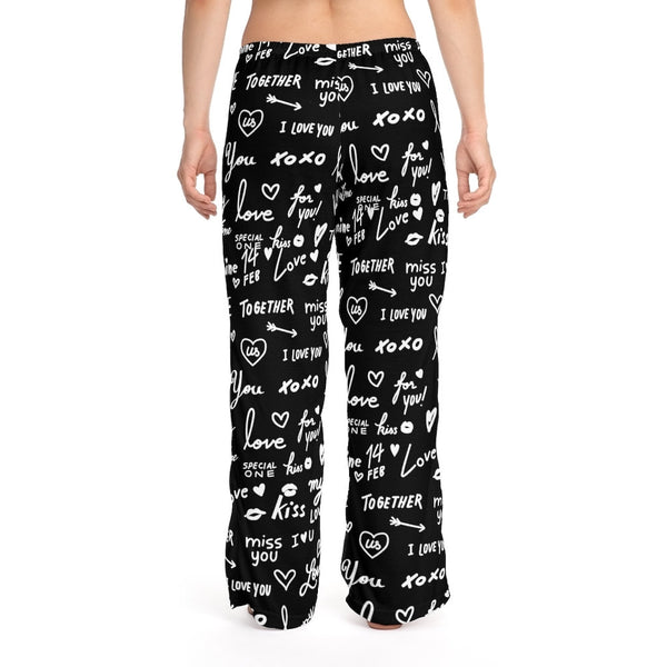 Black Love Notes Unisex Pajama Lounge Yoga Sleep Pants,Gift for Valentines/Anniversary/Christmas/Birthday/Graduation/Housewarming/Wedding/