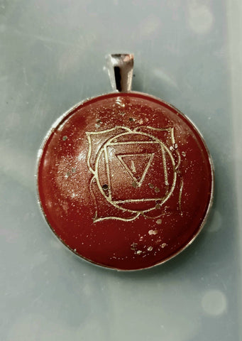 Handmade Root Chakra Silver Pendant/Necklace,Unisex Spiritual Health Gift for Birthday/Anniversary/Mother/Aunt/Granny/Sister/Wife/Graduate