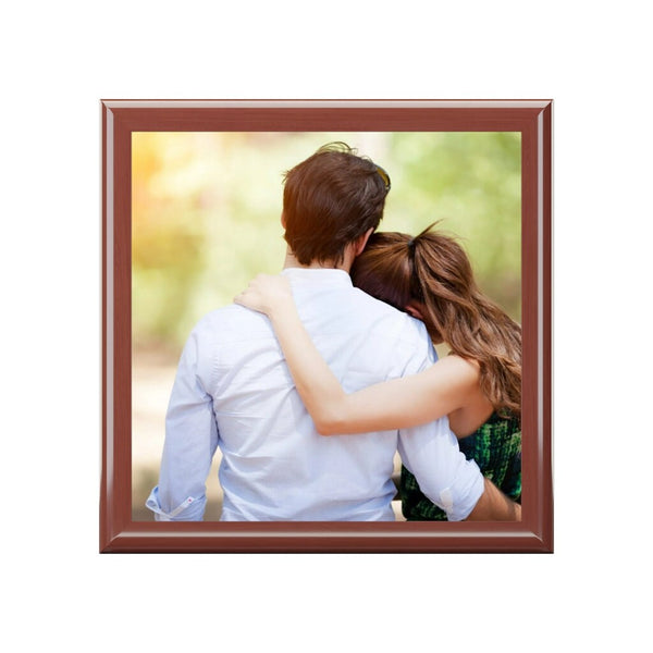 Personalized Pic/Msg Rubber Wood Jewelry Box,Valentines Gift for Wife/Girlfriend/Her/Him/Anniversary/Birthday/Promotion/Retirement/Graduates