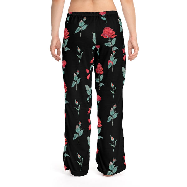 Black Red Roses Unisex Pajama Lounge Yoga Sleep Pants,Gift for Valentines/Anniversary/Christmas/Birthday/Graduation/Housewarming/Wedding/