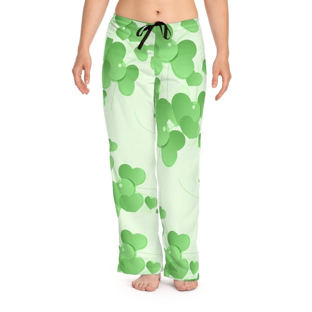 Mint Green Hearts Unisex Pajama Lounge Yoga Sleep Pants,Gift for Valentines/Anniversary/Christmas/Birthday/Graduation/Housewarming/Wedding/
