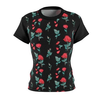 Black Red Roses Unisex t-shirts,Gift for Valentines Day/Chinese New Year,birthday/christmas/Anniversary/Mothers/Friends/2022 gifts