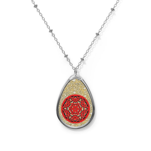 Metatron Cube Teardrop Silver Pendant/Necklace,Personalized Gift for Valentines/Birthday/Anniversary/Mother/Aunt/Granny/Sister/Wife/Graduate