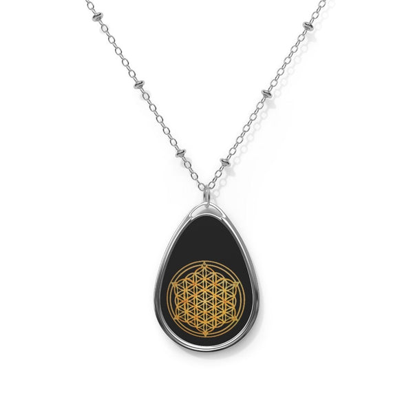 Flower of Life Teardrop Silver Pendant/Necklace,Personalized Gift for Valentines/Birthday/Anniversary/Mother/Aunt/Gran/Sister/Wife/Graduate