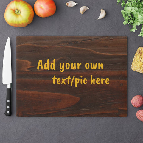Personalized Oakwd look Glass Cutting/Cheese Board,Kitchen quote,Gift for Valentine/Housewarming/Birthday/Anniversary/Graduation/Mothers Day