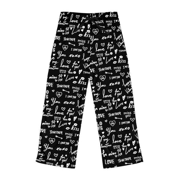 Black Love Notes Unisex Pajama Lounge Yoga Sleep Pants,Gift for Valentines/Anniversary/Christmas/Birthday/Graduation/Housewarming/Wedding/