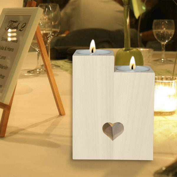 2pc Candle Holder Wooden Heart cutout personalised,New baby/new mom/New grandma/baby shower gift,Birthday/Anniversary/CHristmas gift