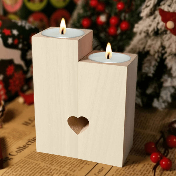 2pc Candle Holder Wooden Heart cutout personalised,New baby/new mom/New grandma/baby shower gift,Birthday/Anniversary/CHristmas gift