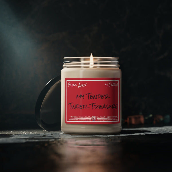Personalized 9oz Glass Candle My Tender Tinder Treasure Valentine Day gift for boyfriend girlfriend,couple anniversary gift husband wife