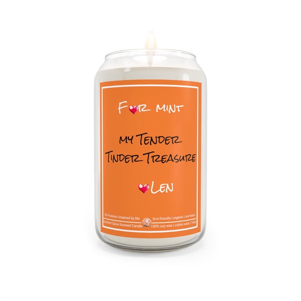 Personalized 14oz Glass Candle My Tender Tinder Treasure Valentine Day gift for boyfriend girlfriend,couple anniversary gift husband wife
