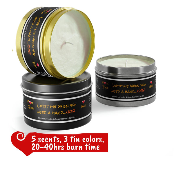 Custom Light me if you need a Hand job Tin Candle Valentine Day gift for boyfriend girlfriend,couple anniversary sexy gift,gift for husband